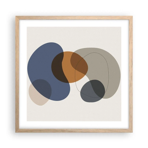 Poszter világos tölgy keretben - Színek cseppjei - 50x50 cm