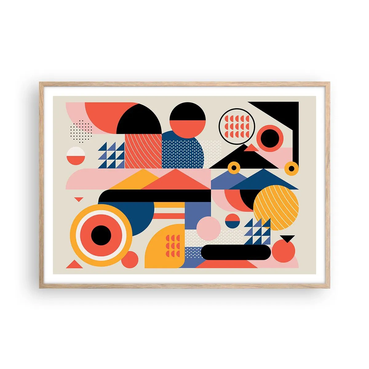 Poszter világos tölgy keretben - Összetétel: játszadozzunk - 100x70 cm