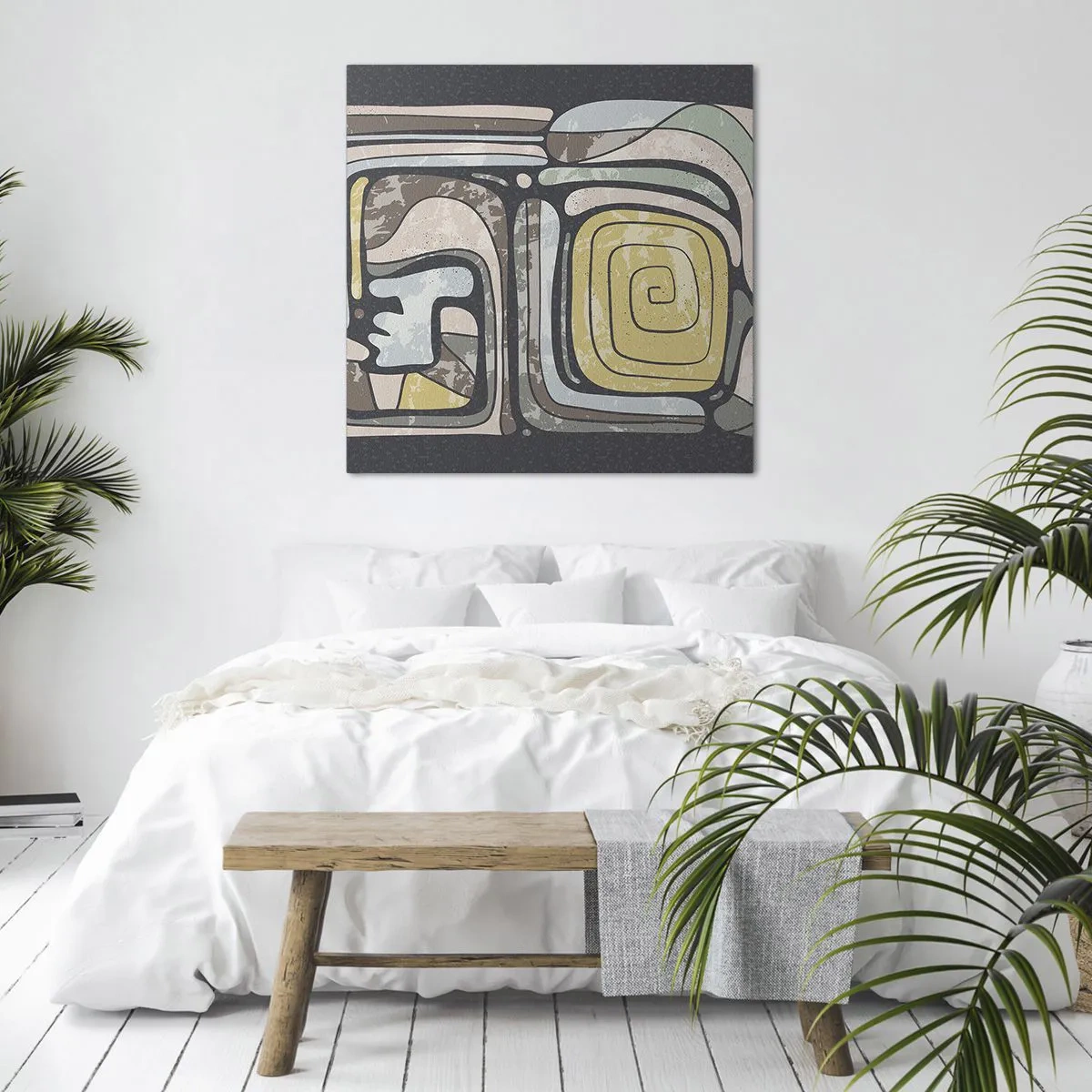 Vászonkép - Absztrakció pre-kolumbián szellemben - 40x40 cm