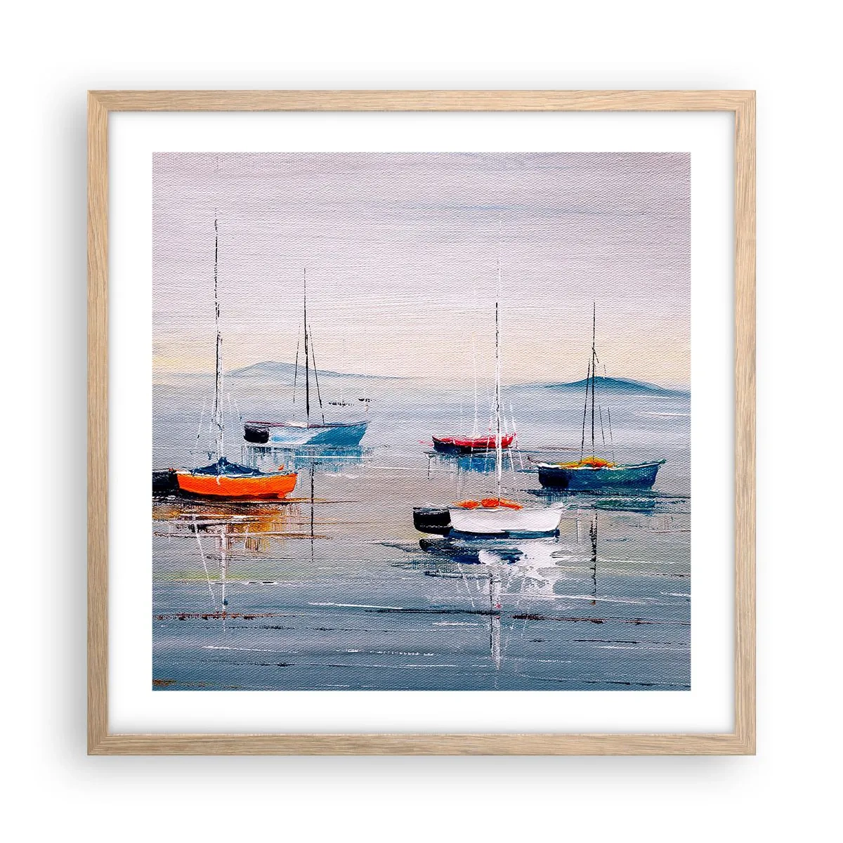 Poszter világos tölgy keretben - Jól megérdemelt pihenés - 50x50 cm