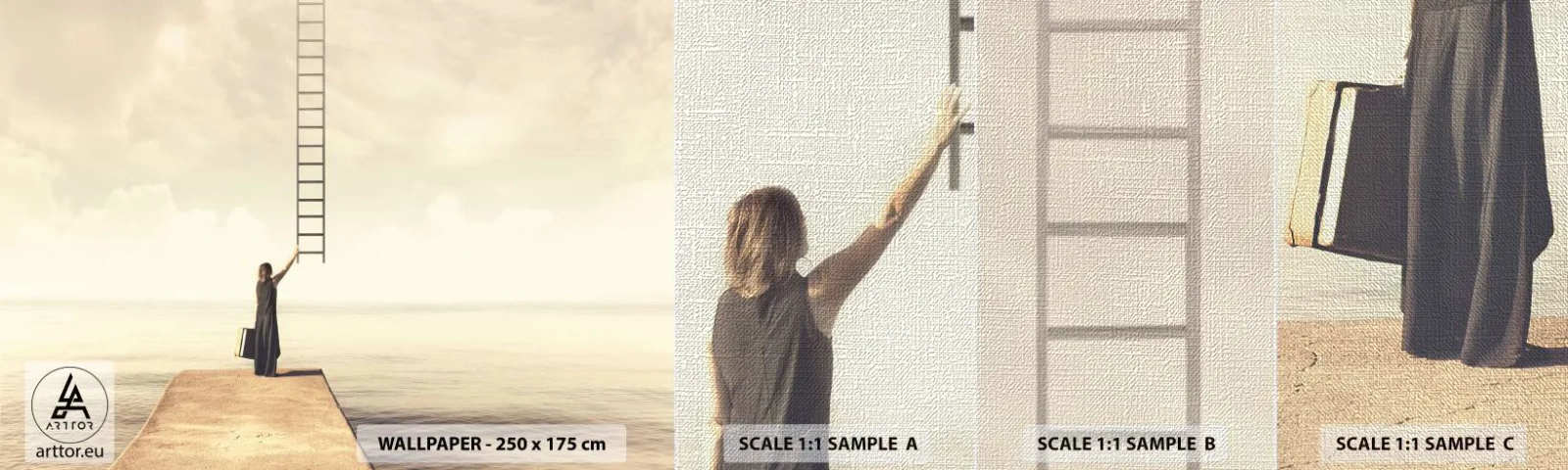 Fotótapéta Minta Premium Canvas - Varázslatos utazás - Absztrakció, Nő, Létra - 100x30 cm