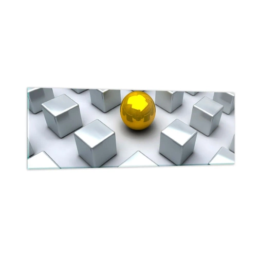 Üveg kép - Miért én? Geometriai összetétel - 90x30 cm