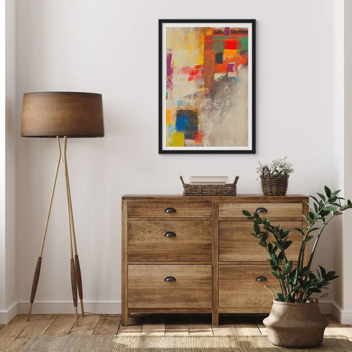 Poszter fehér keretben - Színgeometria - 40x50 cm