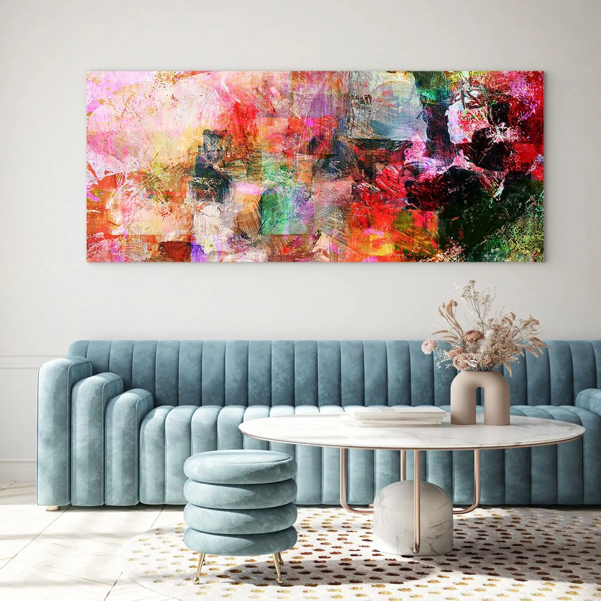 Üveg kép - Utazás a rózsákon át - 100x40 cm