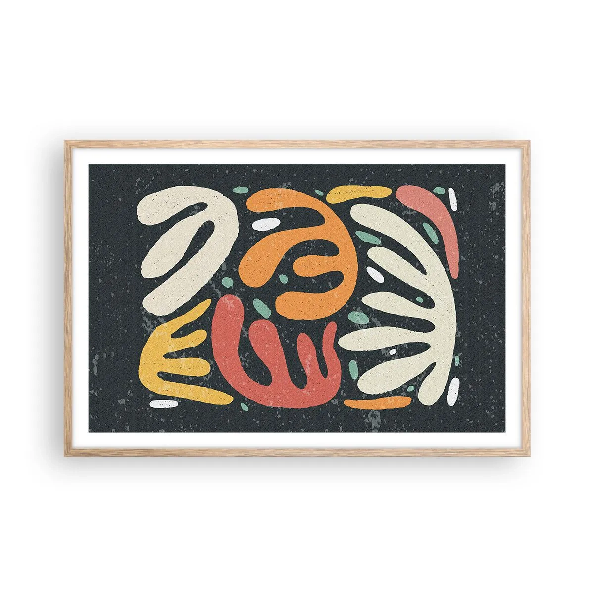 Poszter világos tölgy keretben - Kompozíció - mindjárt elkaplak - 91x61 cm