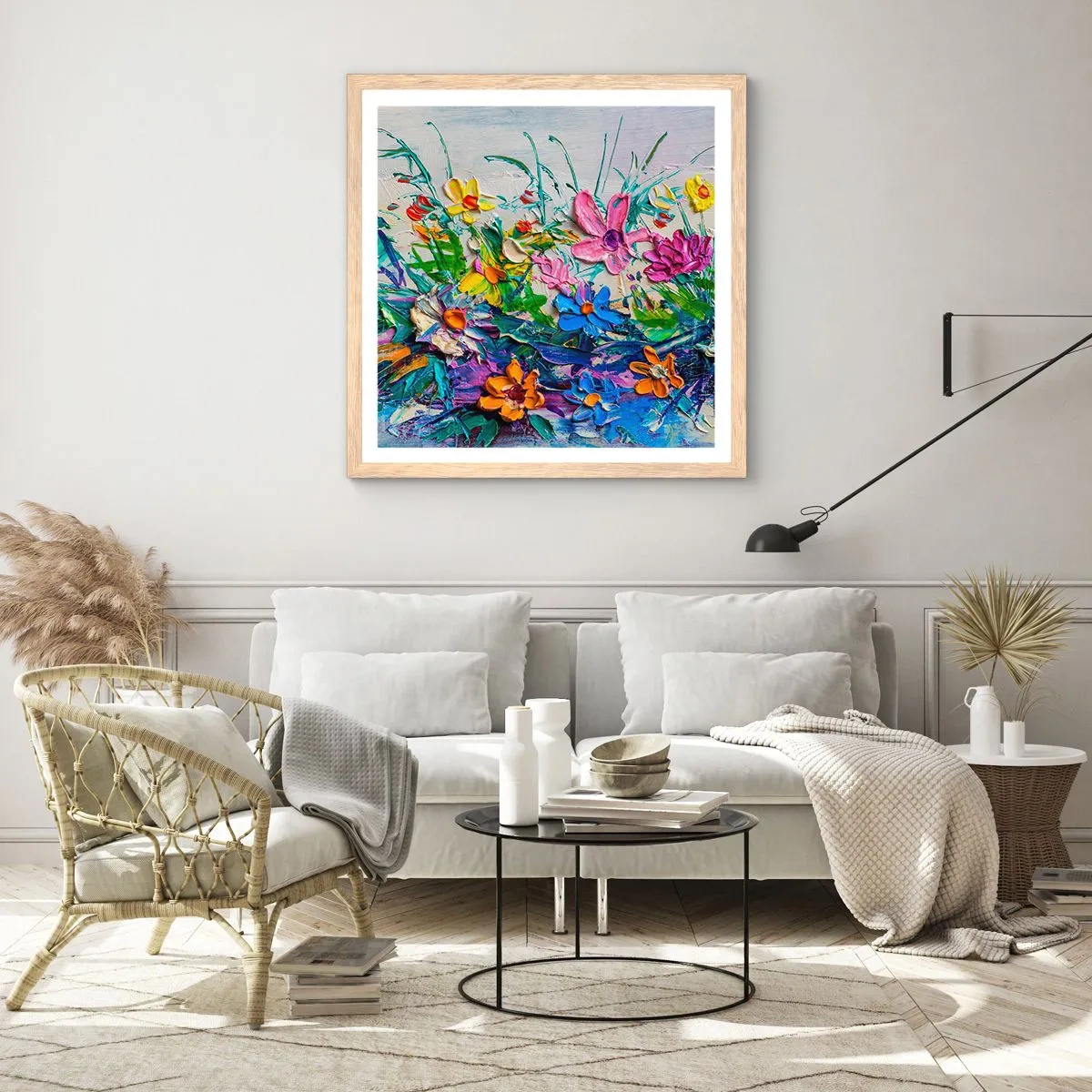 Poszter világos tölgy keretben - Egyáltalán nem csendélet - 50x50 cm