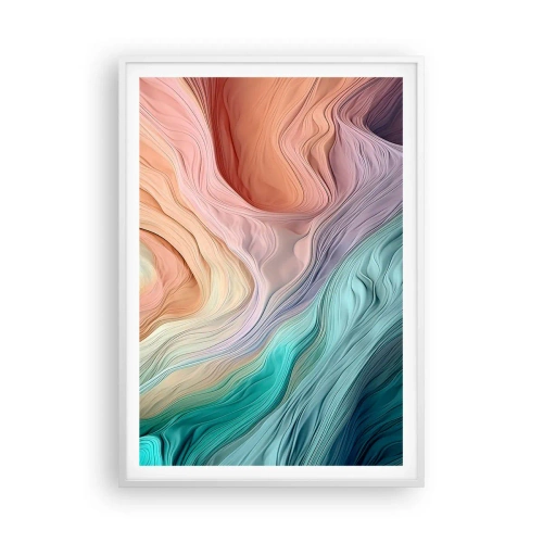 Poszter fekete keretben - Szivárványos hullám - 70x100 cm