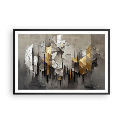 Poszter fehér keretben - Kompozíció jégből és fényből - 91x61 cm