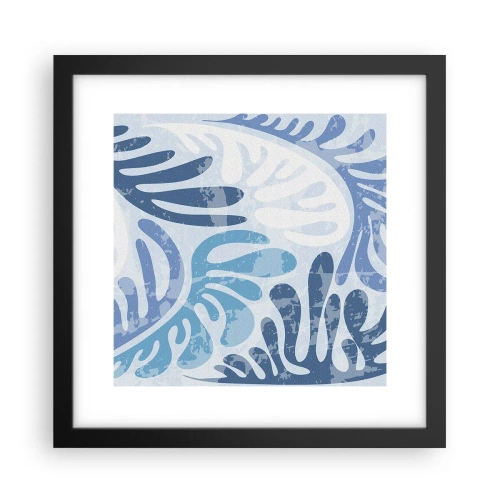 Poszter fehér keretben - Kék páfrányok - 30x30 cm