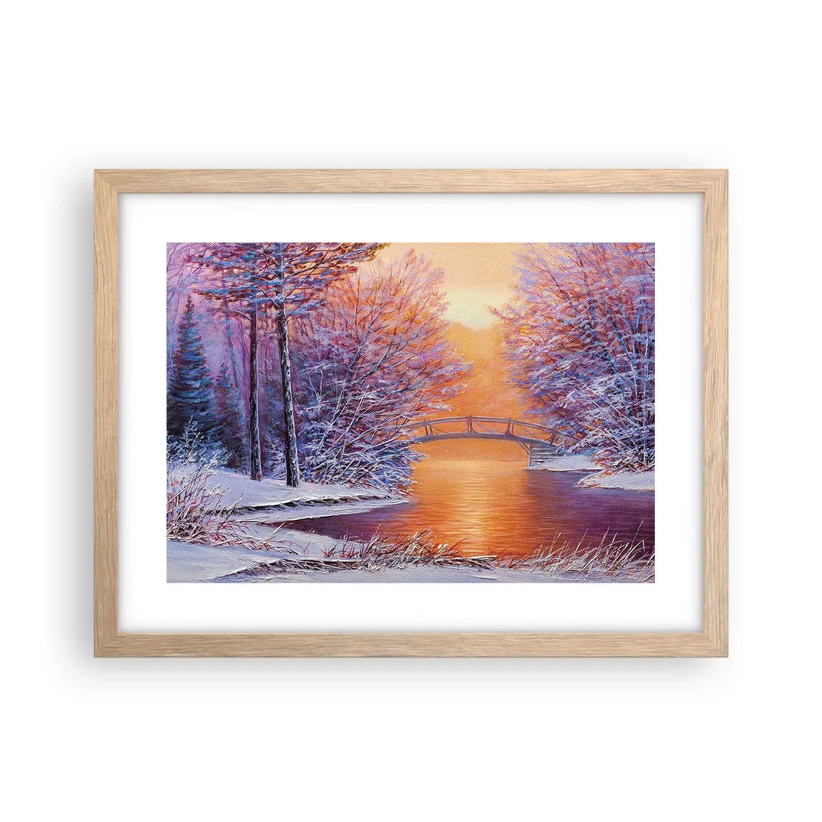 Poszter világos tölgy keretben - Találkozzunk itt - 40x30 cm