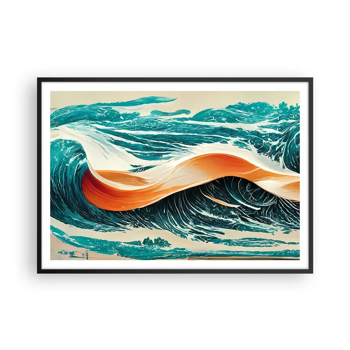 Poszter fehér keretben - Szörfös álma - 100x70 cm
