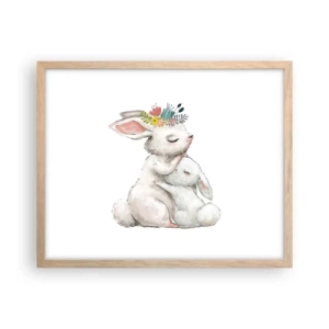 Poszter világos tölgy keretben - Nincs olyan, mint anyánál - 50x40 cm