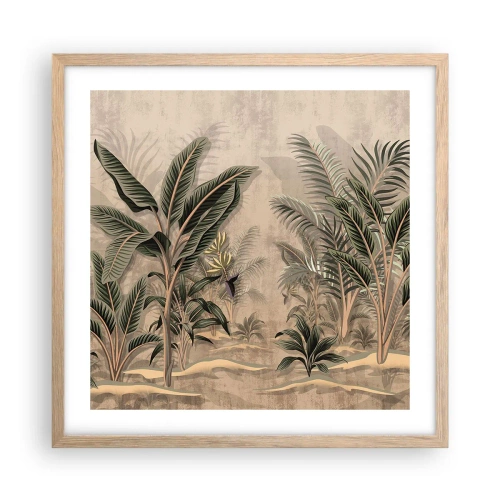 Poszter világos tölgy keretben - Gyarmati stílusú metszet - 50x50 cm