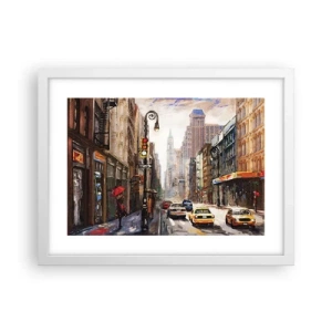 Poszter fekete keretben - New York – esőben is színes - 40x30 cm