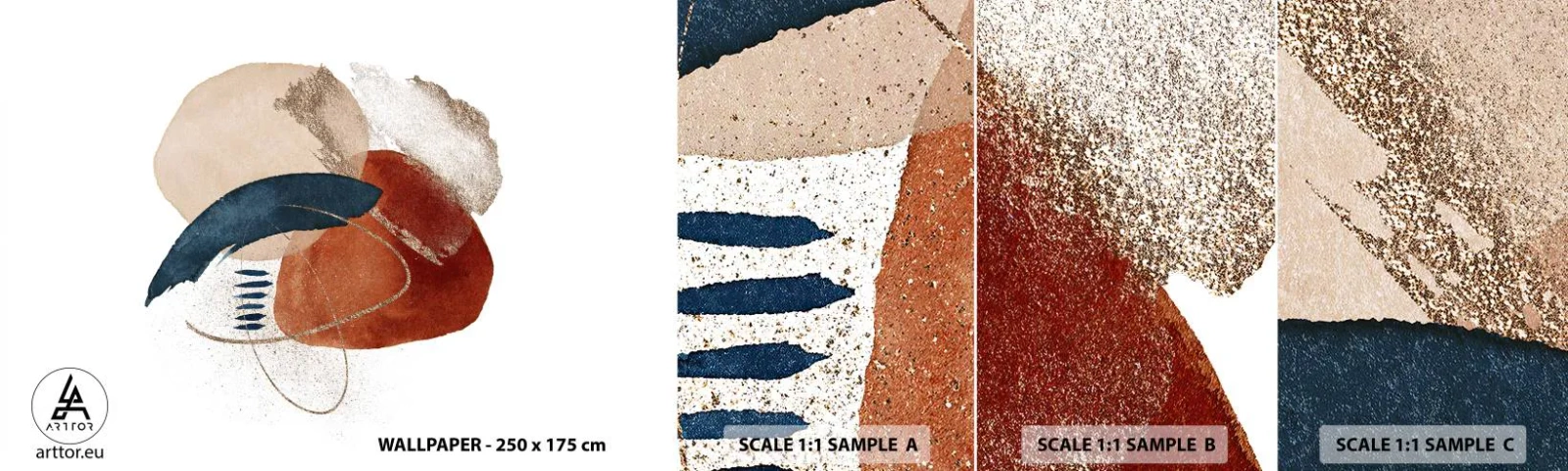 Fotótapéta Minta Öntapadós Deluxe Sticker - Ovális kompozíció - Absztrakció, Darab, Modern minta - 100x30 cm