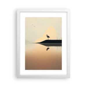 Poszter fekete keretben - Ember a tavon - 30x40 cm