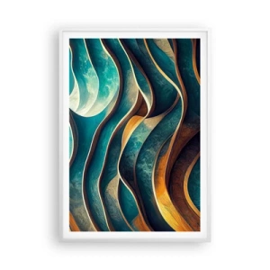 Poszter fekete keretben - Kék kanyarulatok - 70x100 cm
