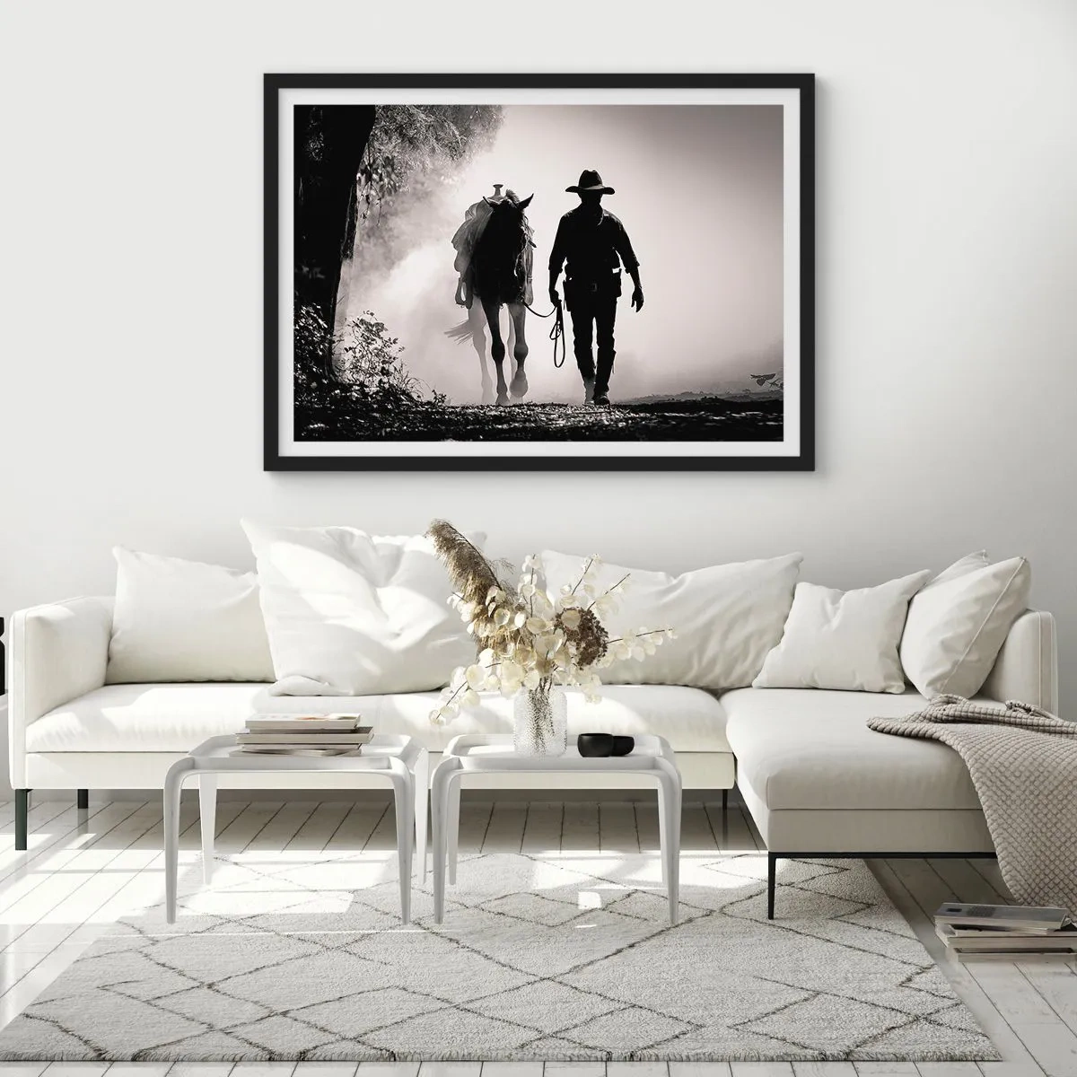 Poszter fehér keretben - Texasi reggel - 100x70 cm