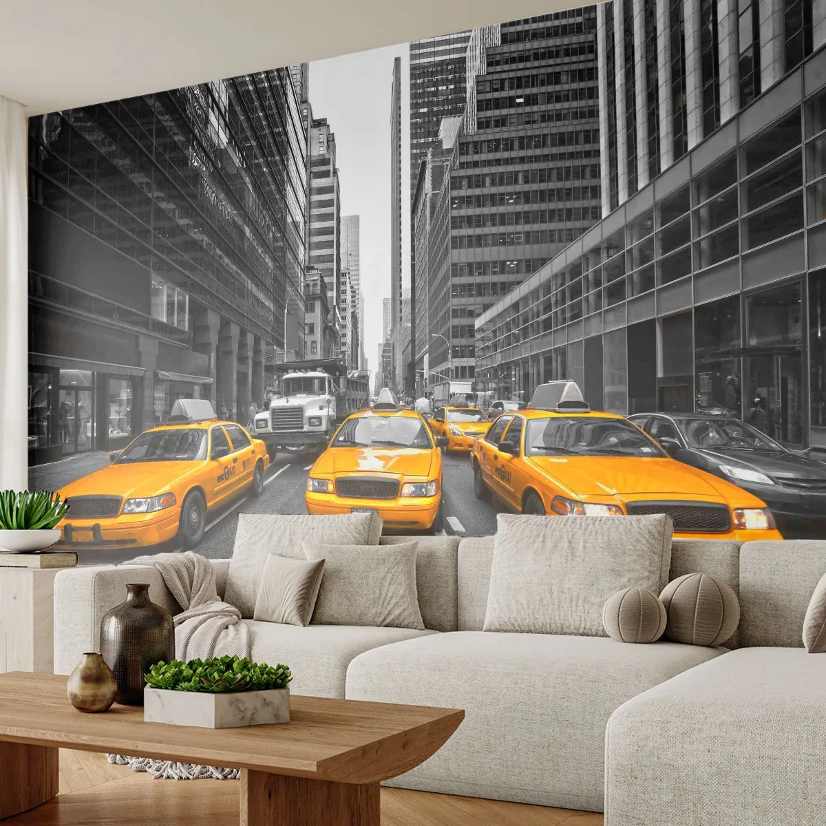 Fotótapéta Premium Sand - Mi színezzük a várost - Város, New York, Építészet - 100x70 cm