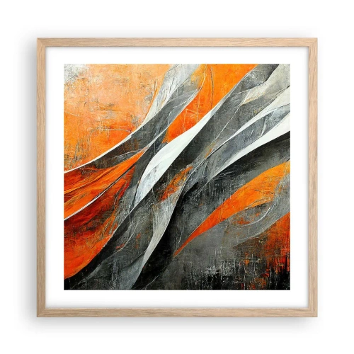 Poszter világos tölgy keretben - Hőség és hideg - 50x50 cm