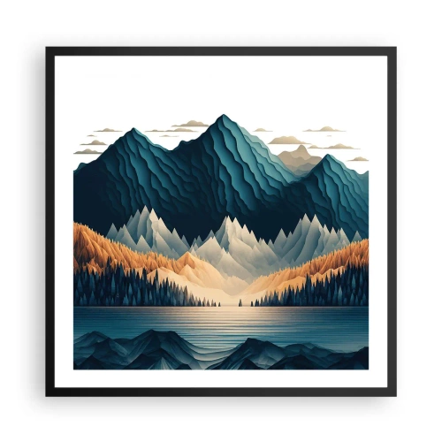 Poszter fehér keretben - Tökéletes hegyi táj - 60x60 cm