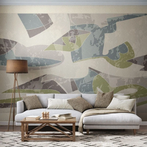 Fotótapéta Premium Sand - Kompozíció üveg mögött - Alakzatok, Absztrakció, Pasztell - 250x175 cm