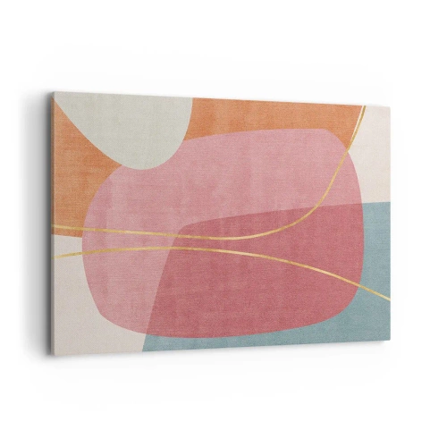 Vászonkép - Pasztell kompozíció aranyszálakkal - 100x70 cm