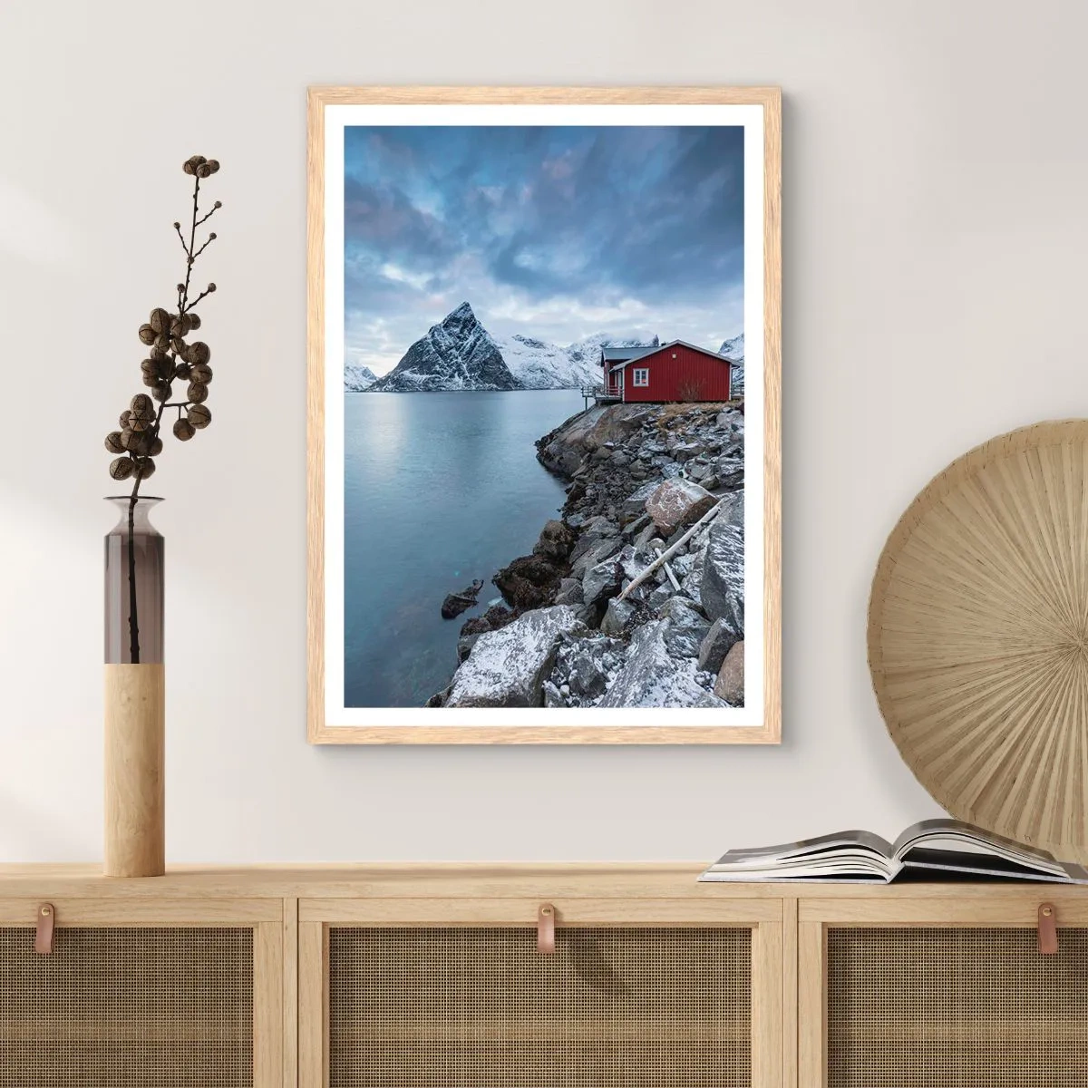 Poszter világos tölgy keretben - Skandináv elvonulás - 61x91 cm