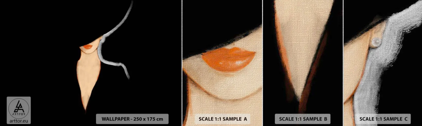 Fotótapéta Minta Premium Canvas - Elegancia és stílus - Nő Kalapban, Divat, Darab - 100x30 cm