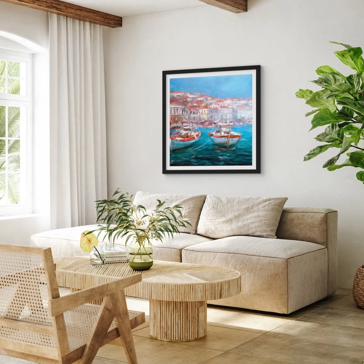 Poszter fehér keretben - Olasz öböl - 50x50 cm