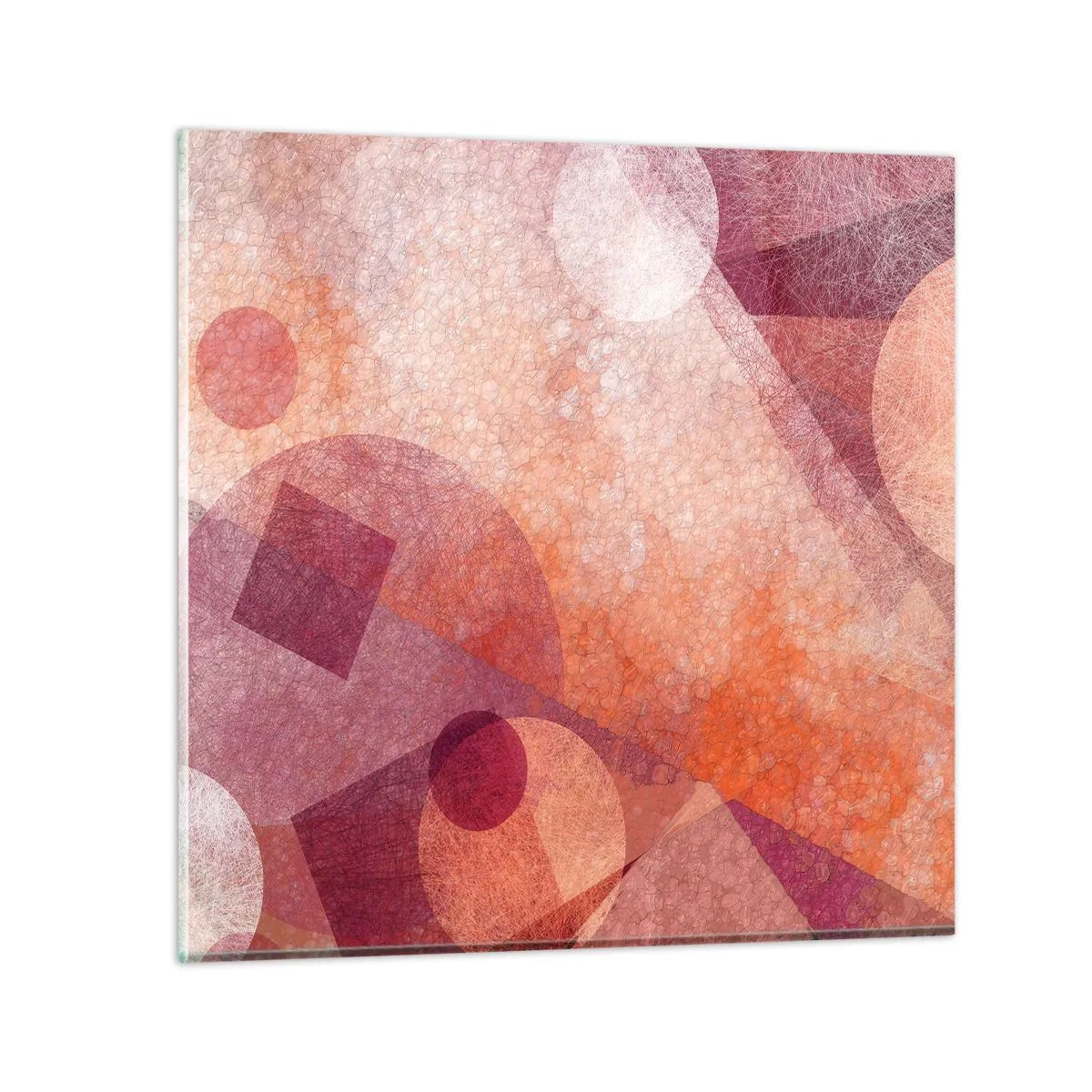 Üveg kép - Geometriai transzformációk rózsaszínben - 70x70 cm