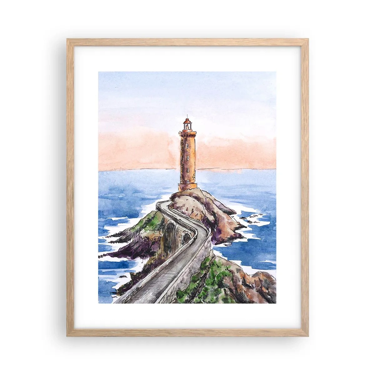 Poszter világos tölgy keretben - Szemben a tengerrel - 40x50 cm