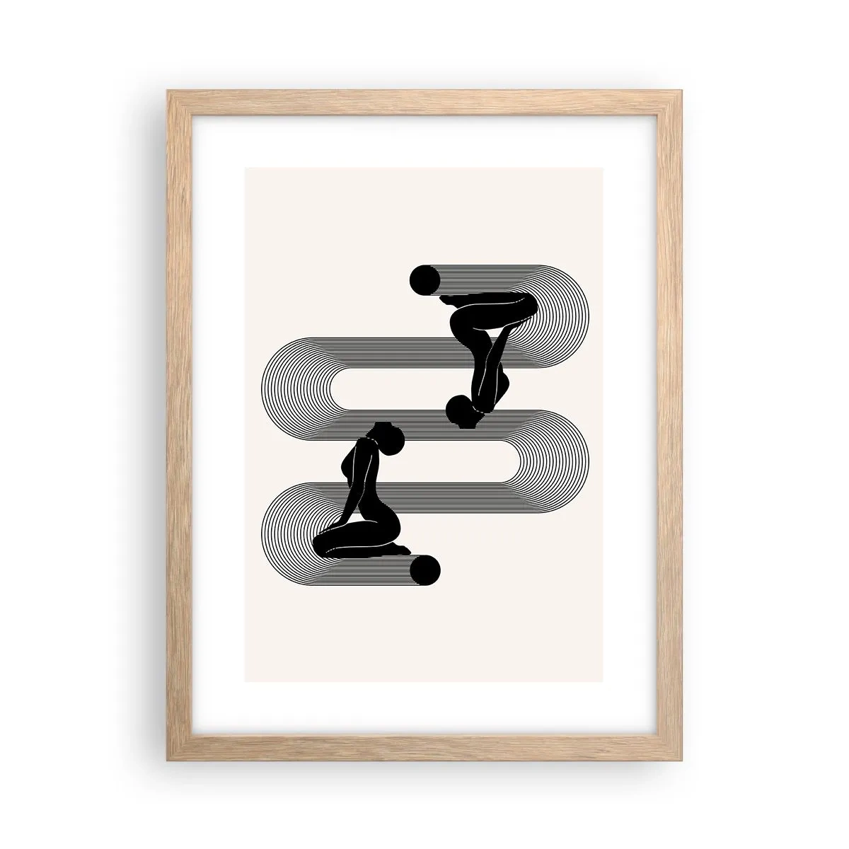 Poszter világos tölgy keretben - Érzéki szimmetria - 30x40 cm