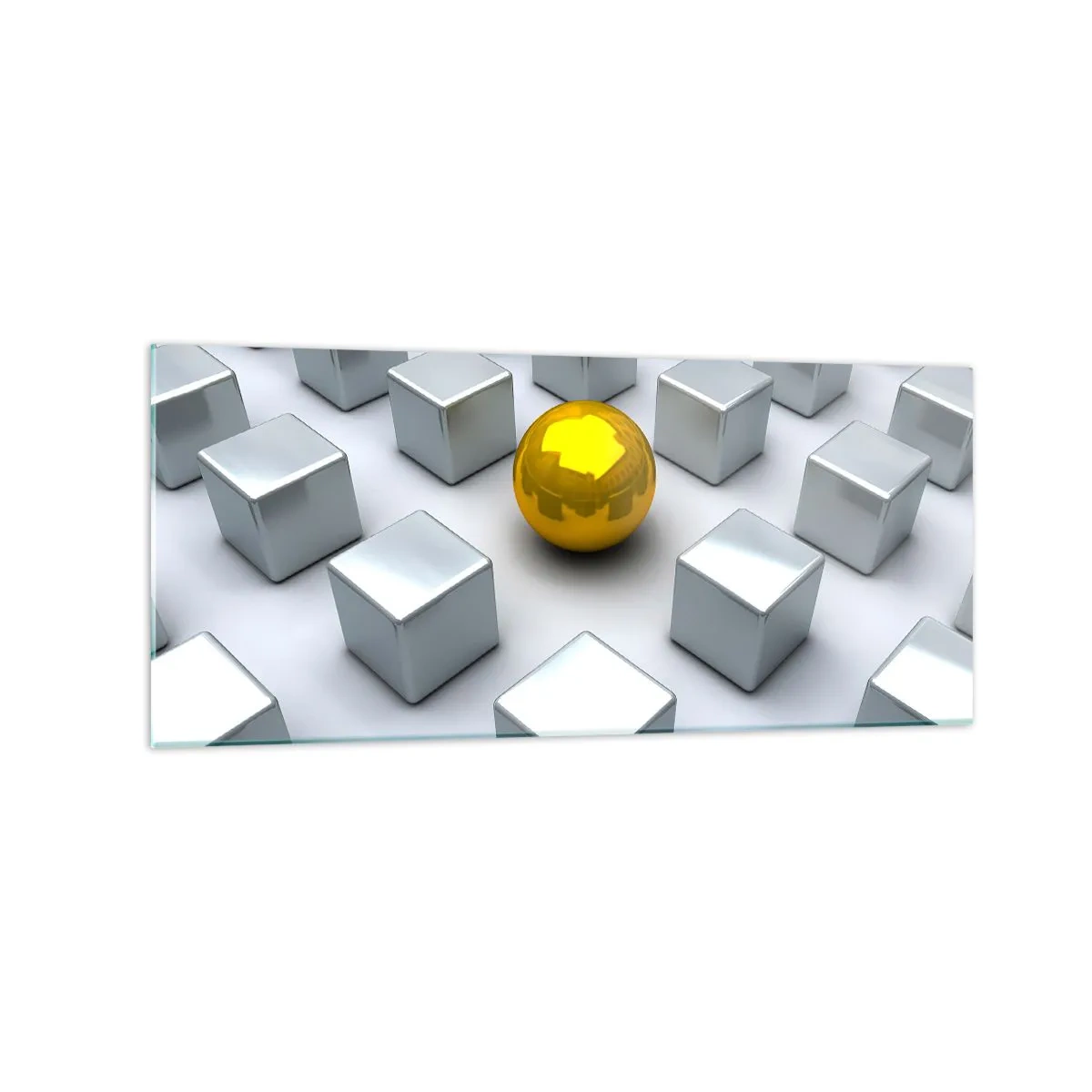 Üveg kép - Miért én? Geometriai összetétel - 120x50 cm