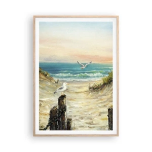 Poszter világos tölgy keretben - Szélcsend - 70x100 cm