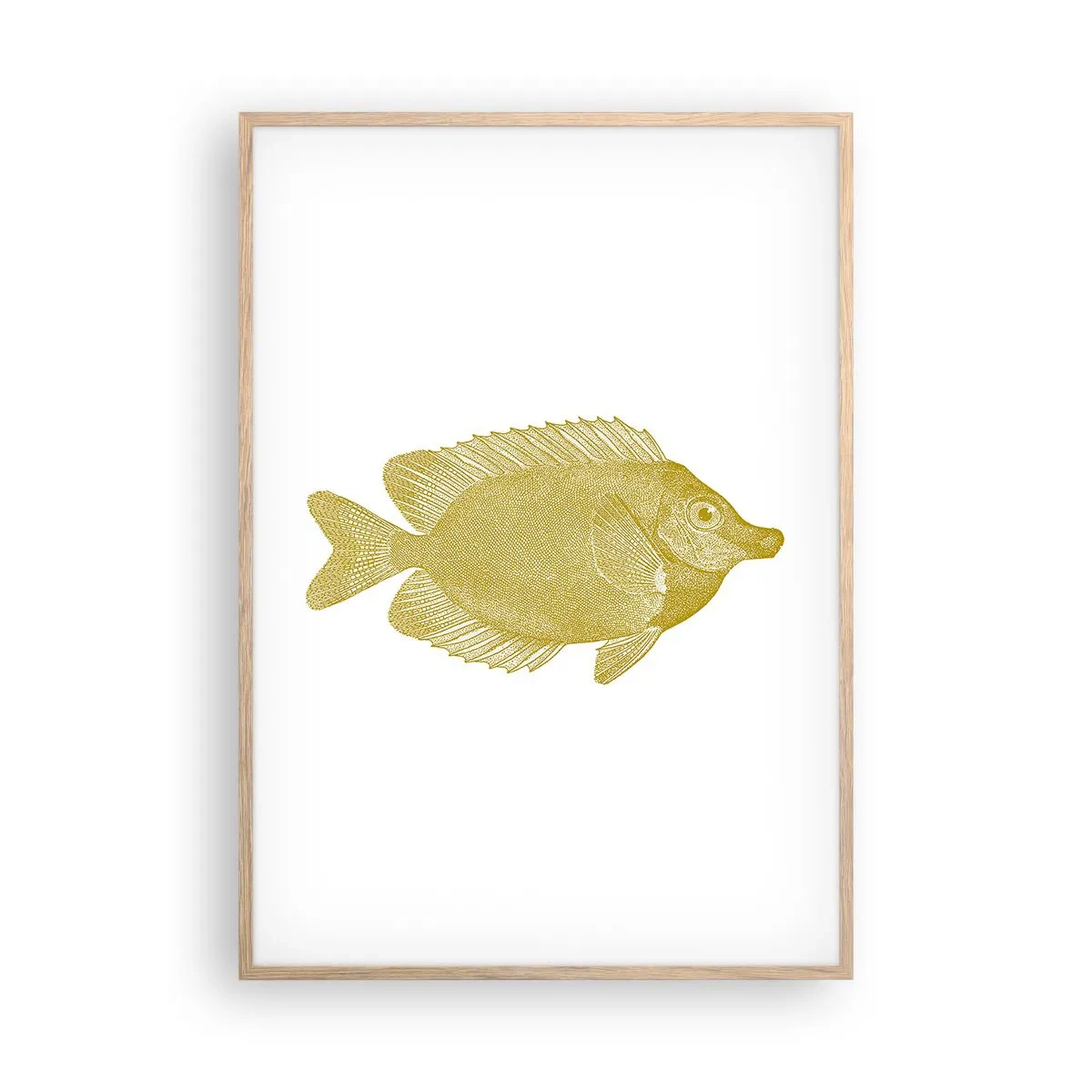 Poszter világos tölgy keretben - Csak a hal - 70x100 cm