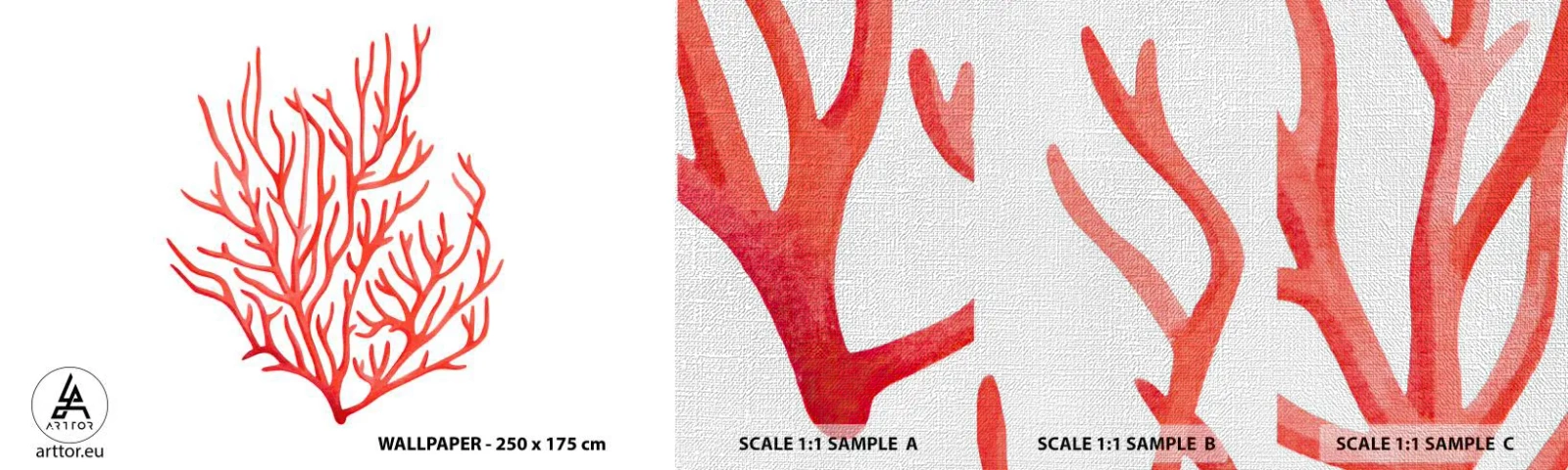 Fotótapéta Minta Premium Canvas - Korall filigrán - korallzátony, Tengerpart, Minimalista - 100x30 cm