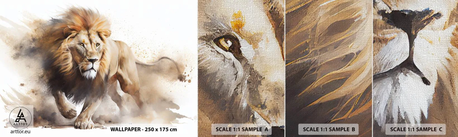 Fotótapéta Minta Premium Canvas - A király elindult - Oroszlán, Fényes, Állat - 100x30 cm