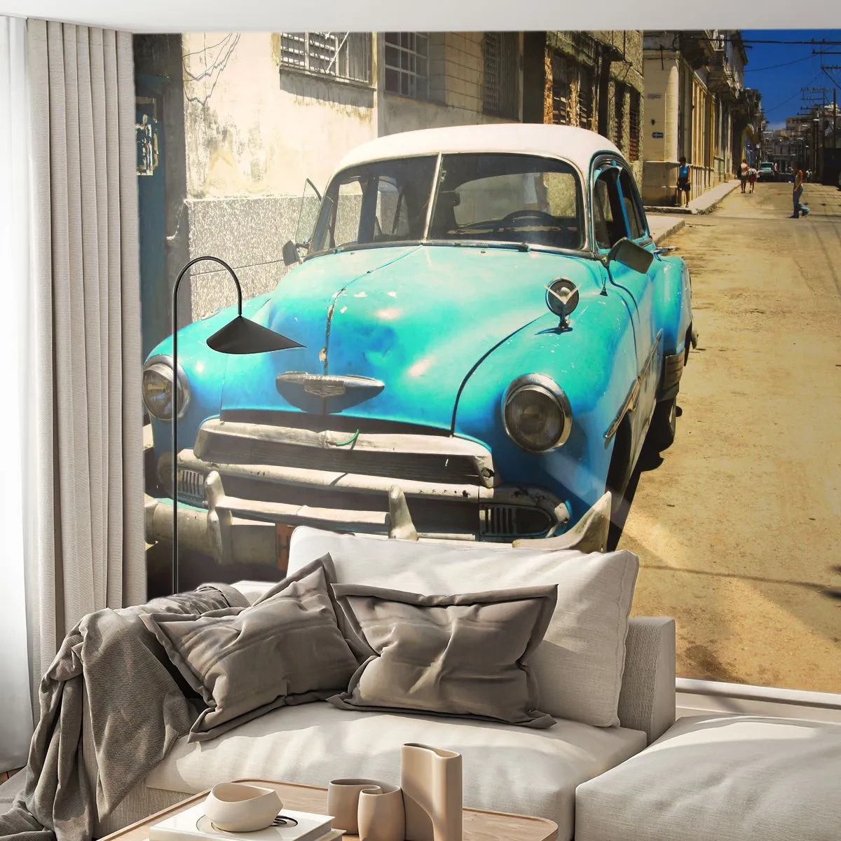 Fotótapéta Premium Sand - Evviva Cuba! - Autóipari, Autó, Kuba - 100x70 cm