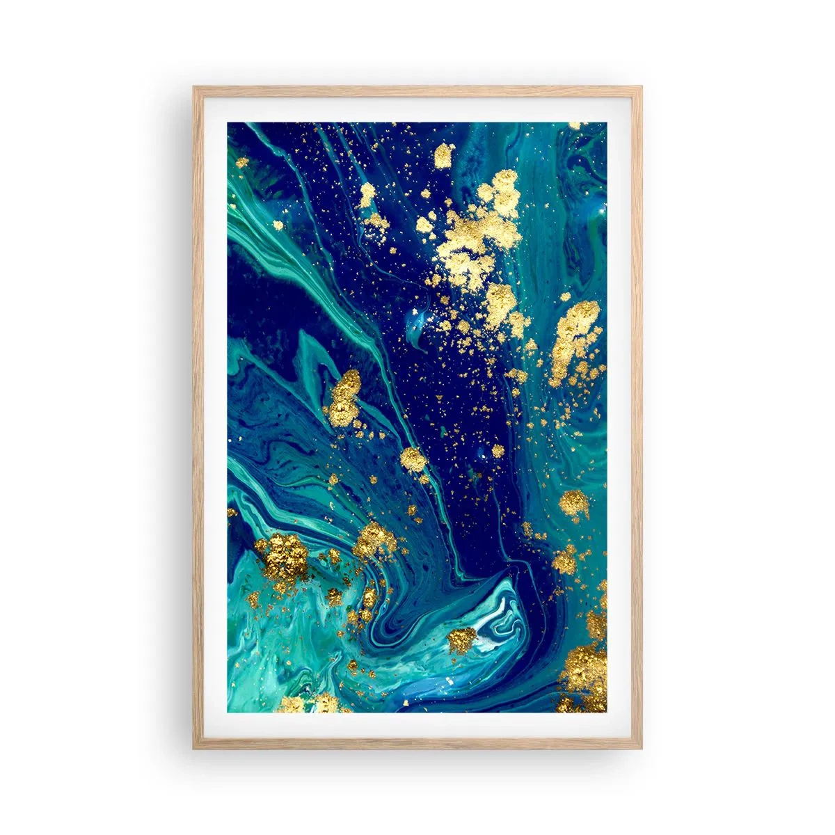 Poszter világos tölgy keretben - Nap pelyhek  - 61x91 cm