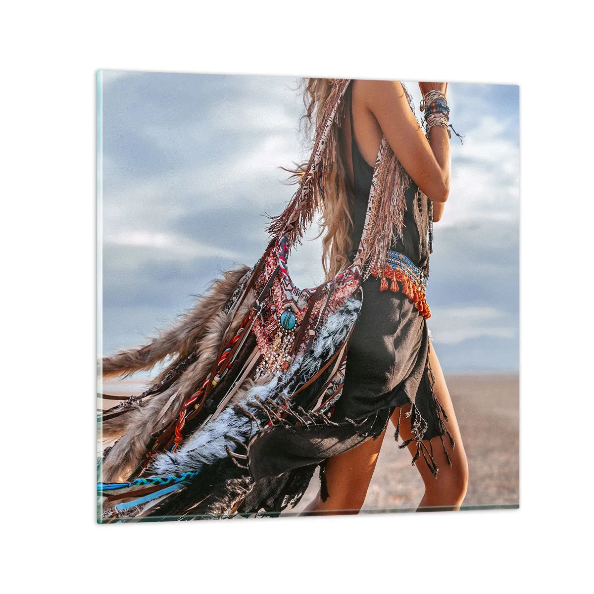 Üveg kép - Sámán párja - 70x70 cm