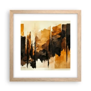 Poszter világos tölgy keretben - A fekete és az arany harmóniája - 30x30 cm