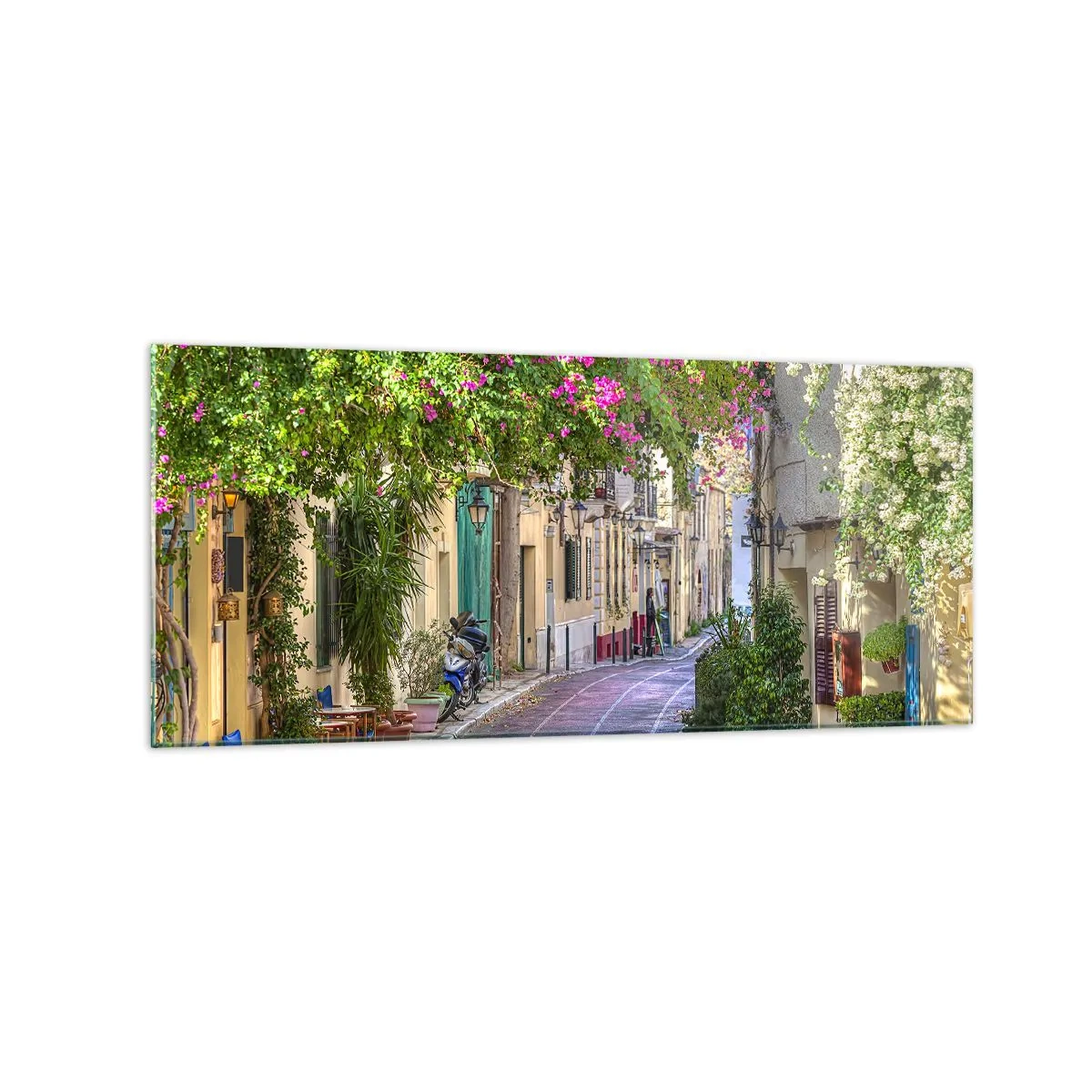 Üveg kép - Virágzó sikátor - 120x50 cm