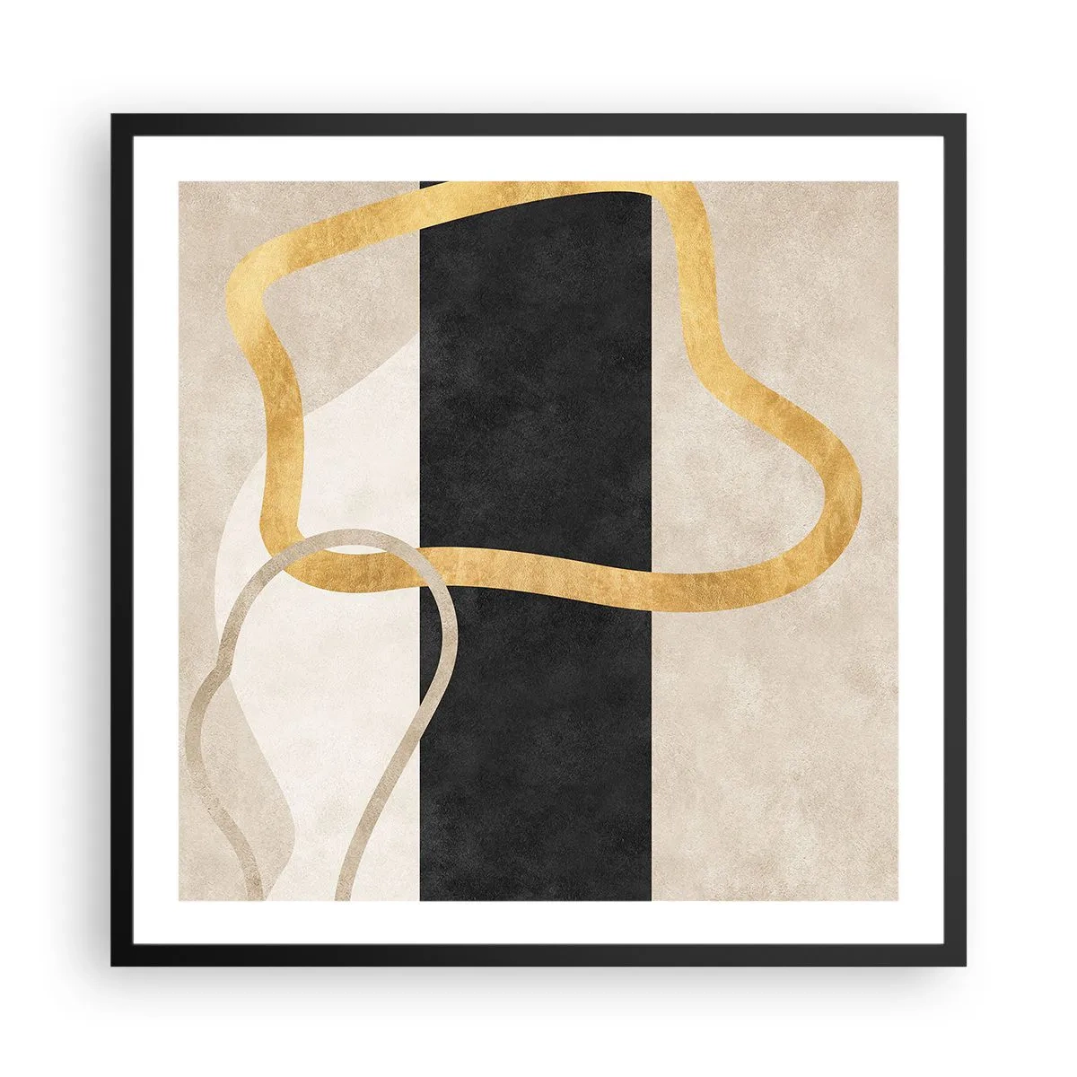 Poszter fehér keretben - Hurkolt formák - 60x60 cm