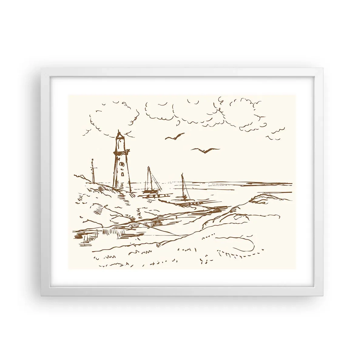 Poszter fekete keretben - A nyár emlékeinek vázlata - 50x40 cm