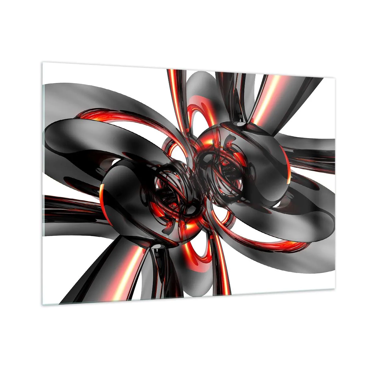 Üveg kép - Mozgás grafitban és vörösben - 100x70 cm