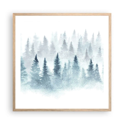 Poszter világos tölgy keretben - Ködbe burkolózva - 60x60 cm