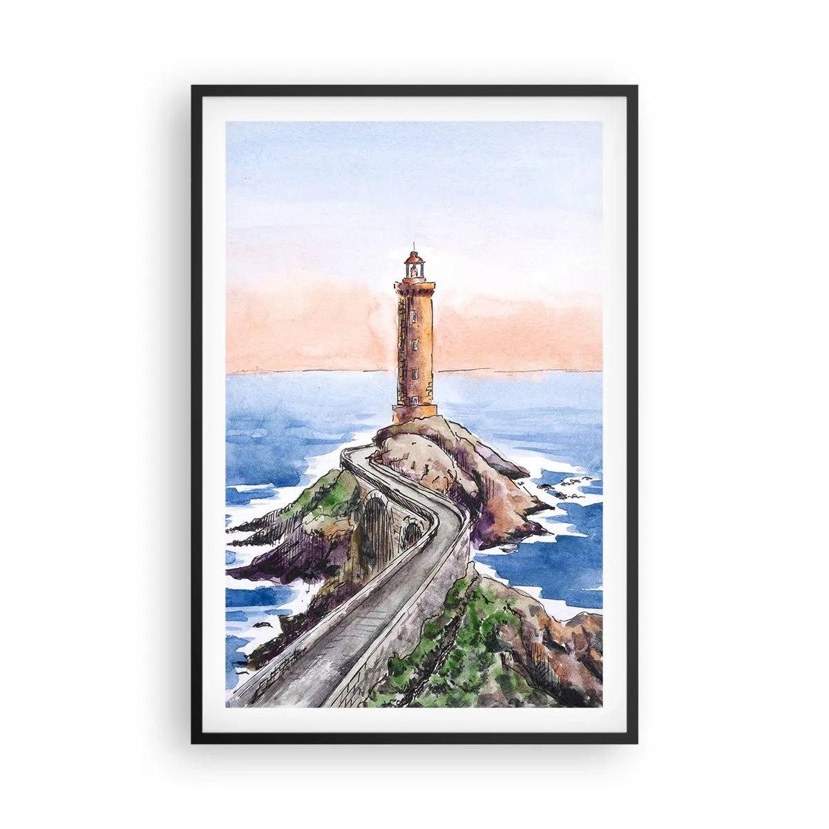 Poszter fehér keretben - Szemben a tengerrel - 61x91 cm