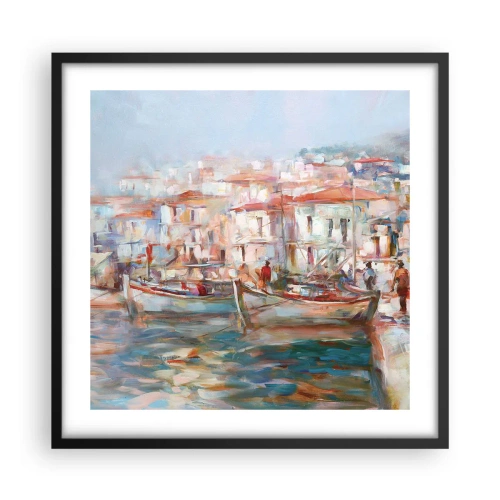 Poszter fehér keretben - Pasztell vakáció - 50x50 cm