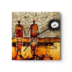 Falióra, Óra - Etnikai összetétel Afrika színeiben - 30x30 cm